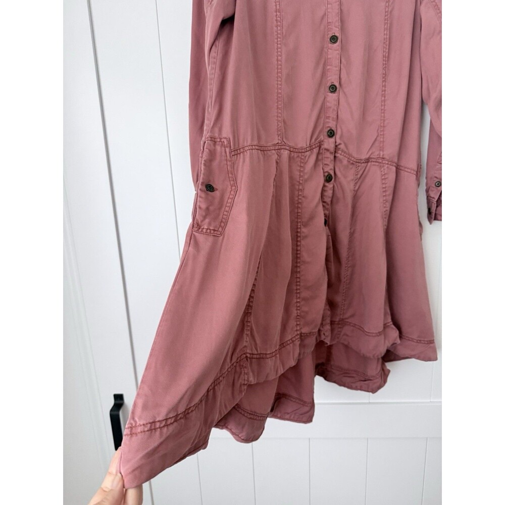 Anthropologie Holding Horses Mariona Lyocell Shirt Dress 6 Mauve Utility Hi-Lo - Picture 12 of 16